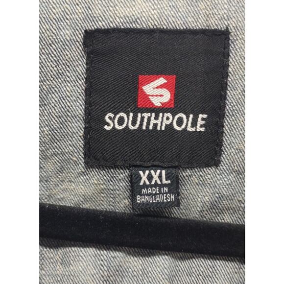 Southpole Vintage Premium Denim Paint Splatter Distressed Blue Wash Jacket - Picture 6 of 9